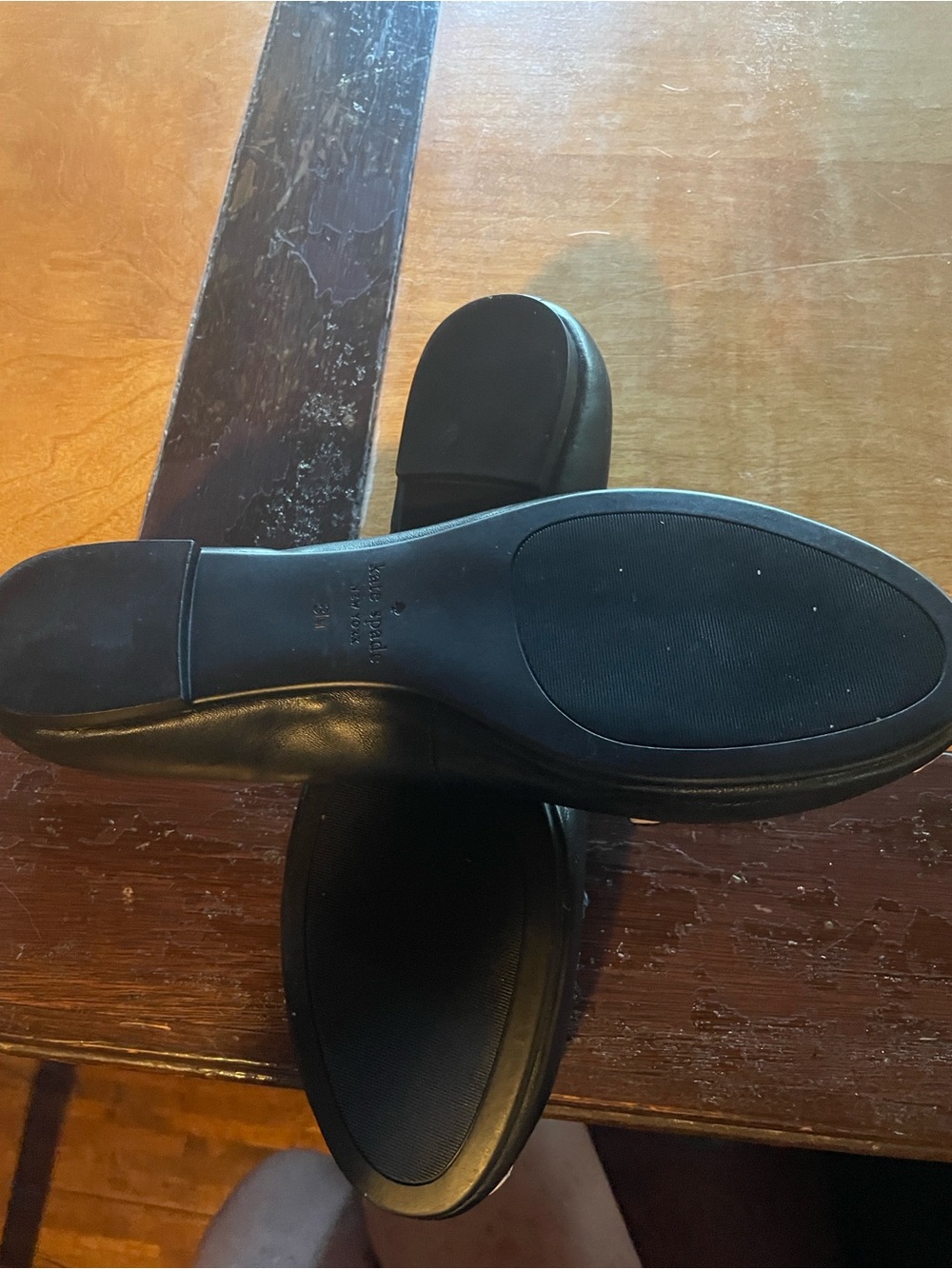 kate spade Black Leather Bulldog Appliqué Flats - Picture 3 of 7